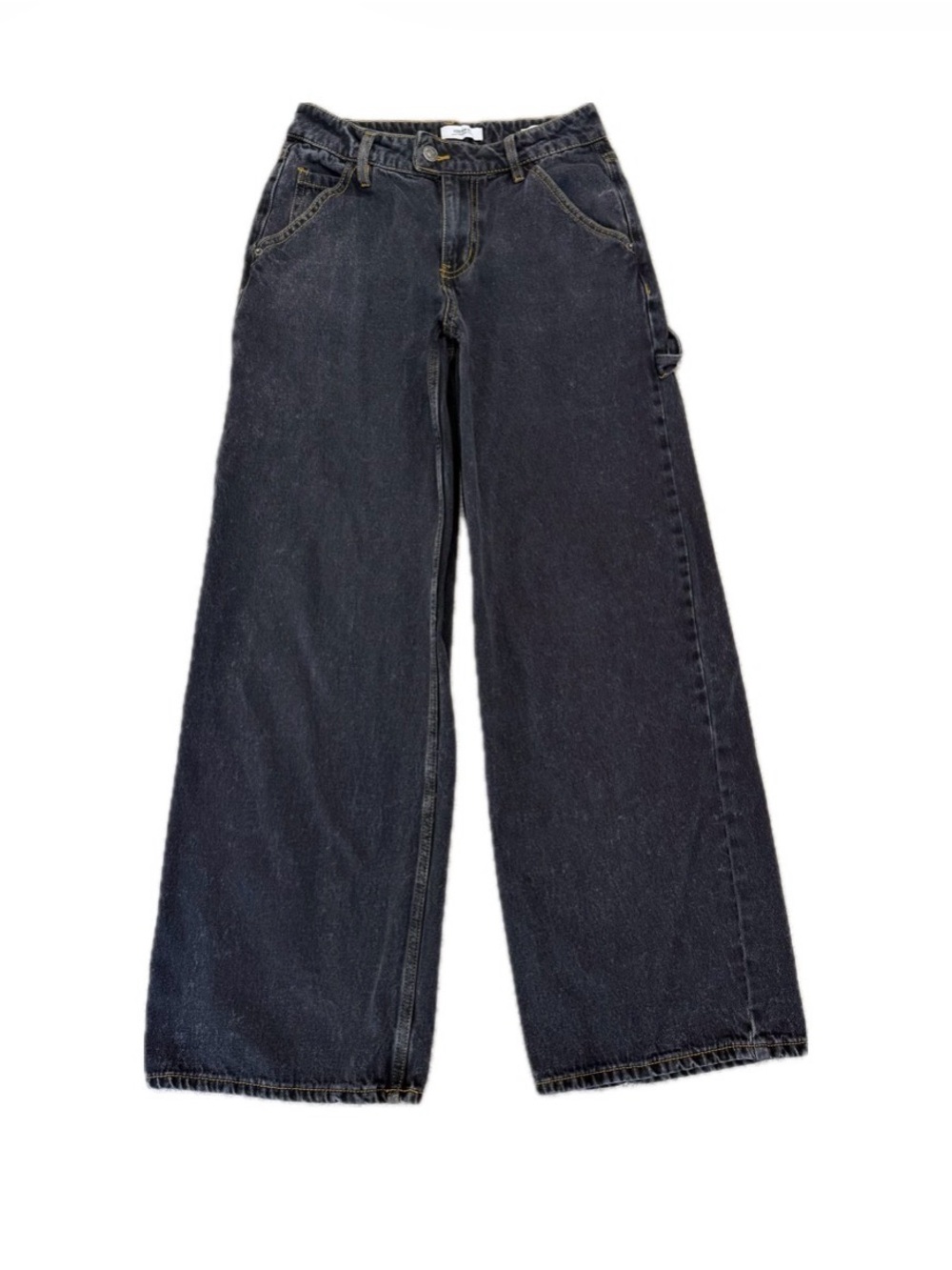 Forever 21 Cargo Jeans Womens 24 Charcoal Wide Leg Denim Grunge, Streetwear